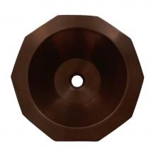 Whitehaus WHOCTDWV16-OBS - Copperhaus Decagon Shaped Above Mount Copper Bathroom Basin with Smooth Texture and 1 1/2'&ap