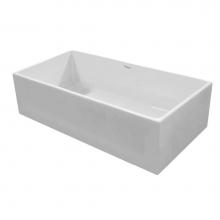 Whitehaus WHPLCON3319-WHITE - Fireclay 33'' Large Reversible Sink with Concave Front Apron on One Side and a Plain Fro