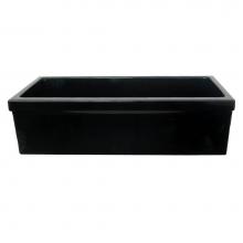 Whitehaus WHQ530-BLACK - Farmhaus Fireclay Quatro Alcove Reversible Sink with Decorative 2 1/2'' Lip on One Side