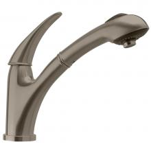 Whitehaus WHS1516-SK-BSS - Waterhaus Lead Free, Solid Stainless Steel Single-Hole Faucet with Pull Out Spray Head