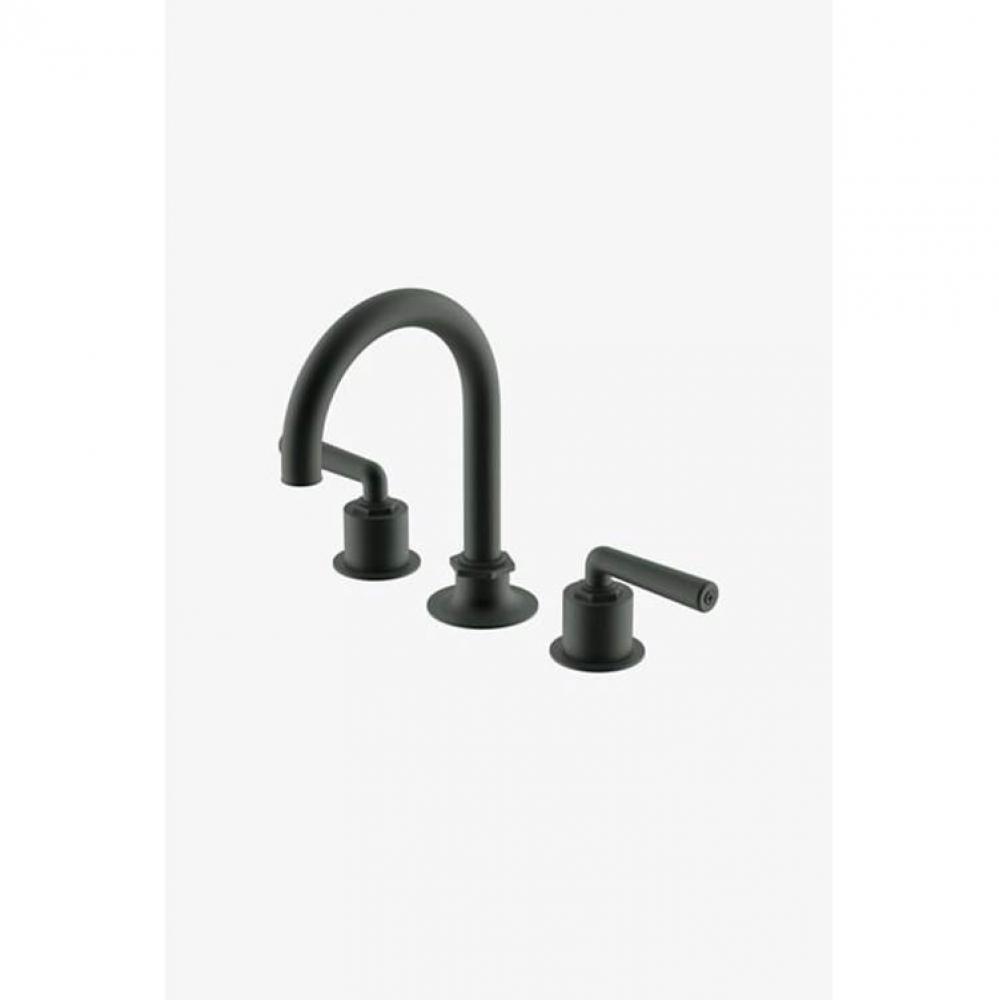 Henry Gooseneck Three Hole Deck Mounted Lavatory Faucet with Metal Lever Handles in Shadow,