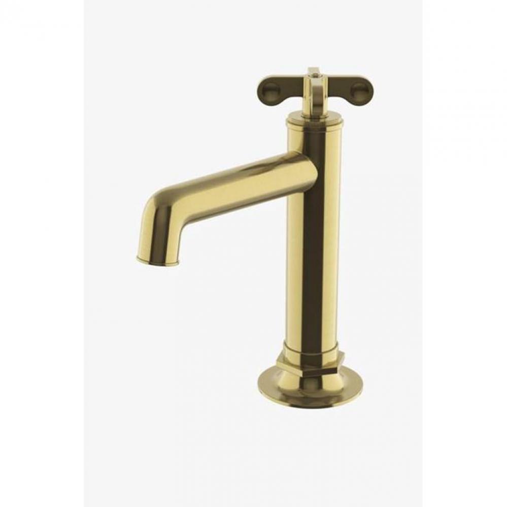 Henry One Hole High Profile Bar Faucet , Metal Cross Handle in Burnished