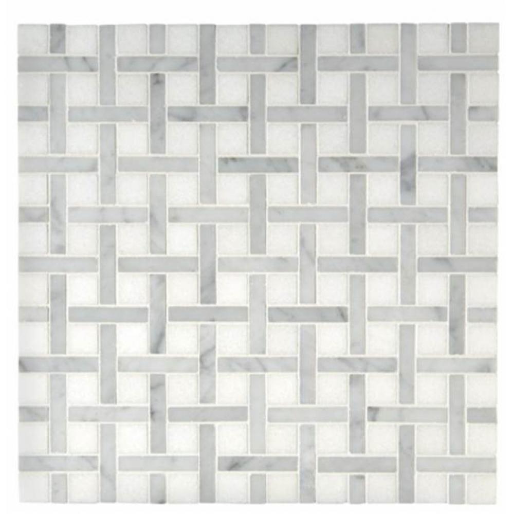 Aqualinea 3/8'' x 2'' Basketweave Mosaic in Stone Group
