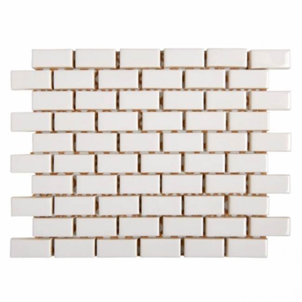 Cottage 1'' x 2'' Staggered Mosaic in Dover White Glossy Solid