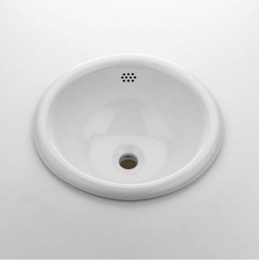 Manchester Drop In Round Vitreous China Lavatory Sink Double Glazed 13 1/4'' x 13