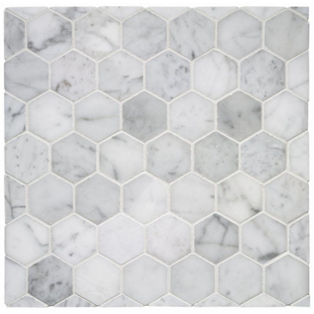 Keystone 2 Hexagon Mosaic in Carrara Polished