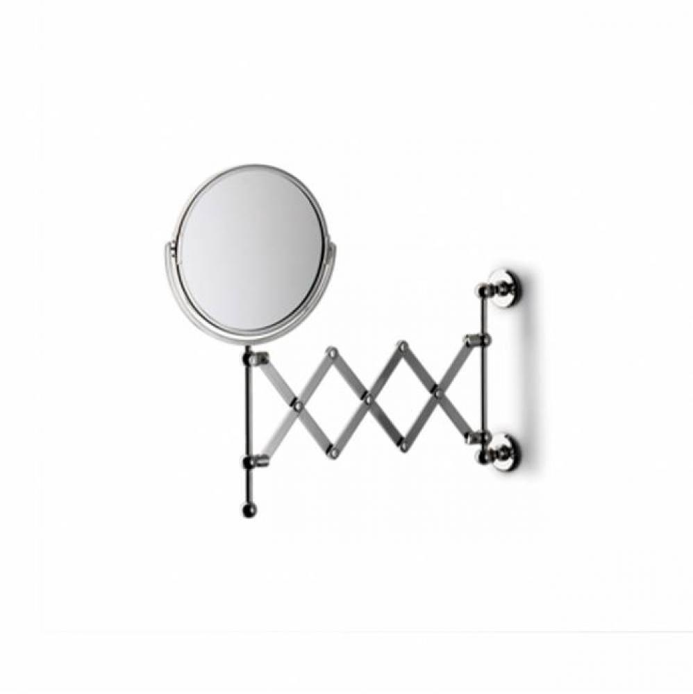 Crystal Wall Mounted 6 1/4 dia. Magnifying Extension Mirror in Chrome