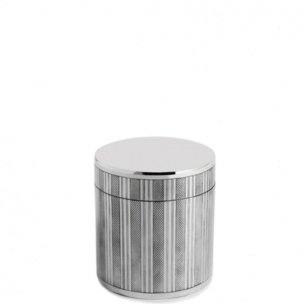 Engine Turned Pewter Medium Round Container in Pewter
