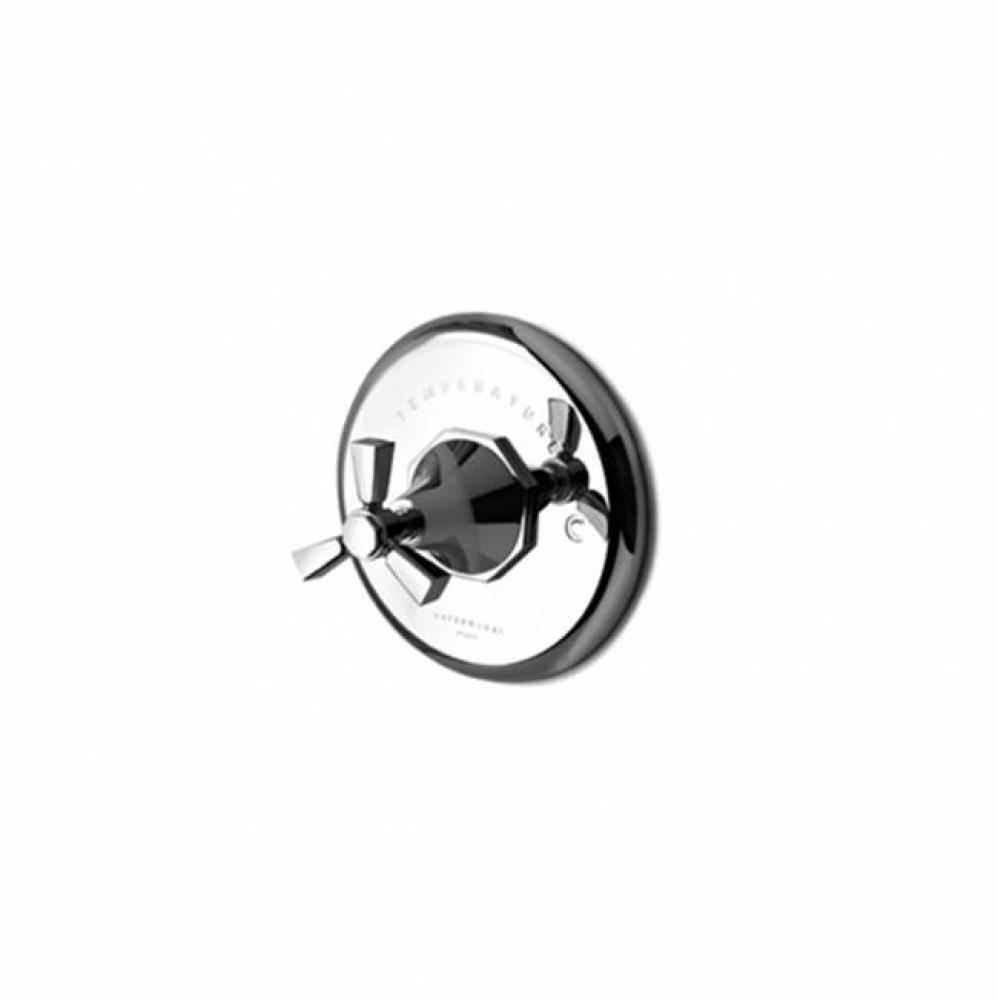 Roadster Thermostatic Control Valve Trim with Metal Tri-spoke Handle in