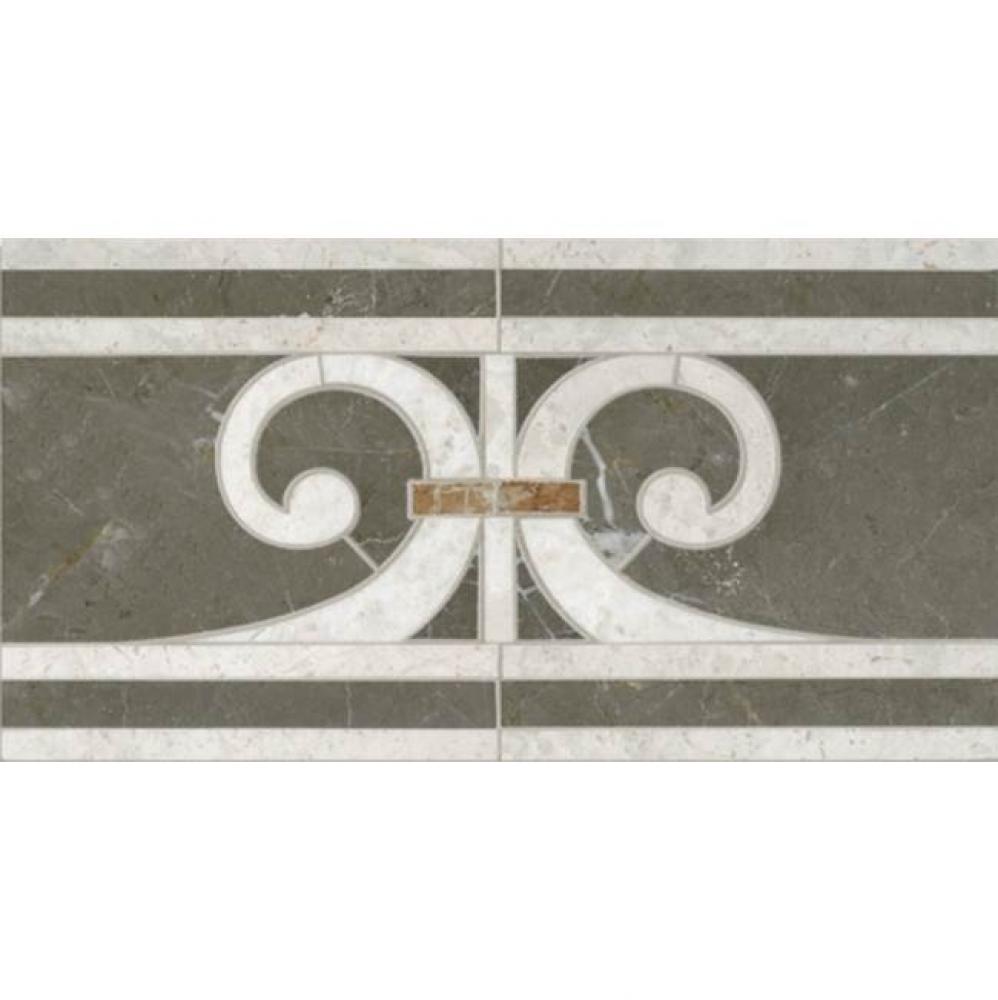 Signet Solid Rivoli Border 6 1/4'' x 12'' in Stone Group 1, 2, 3, and