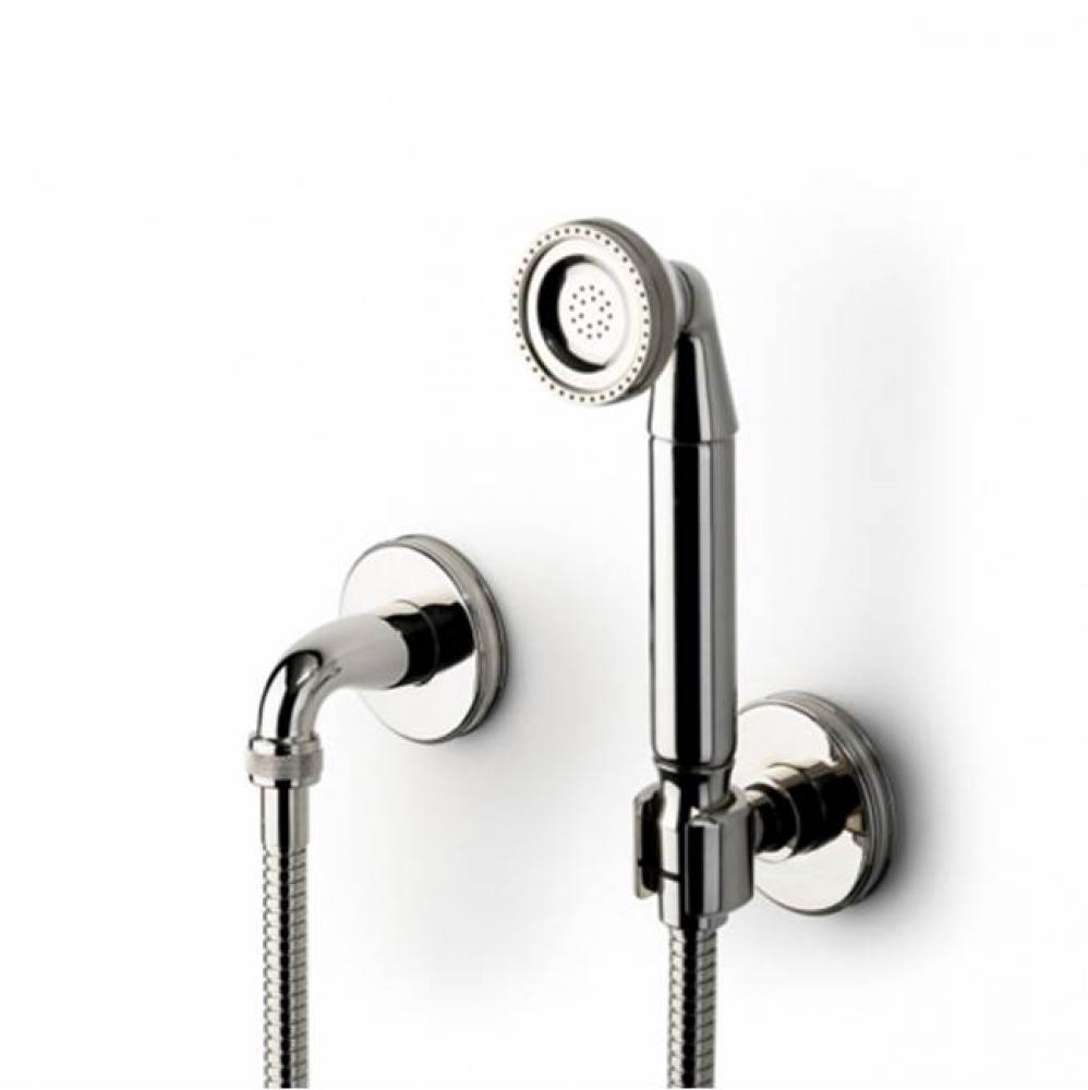 Boulevard Handshower On Hook with Metal Handle in Unlacquered Brass, 2.5gpm