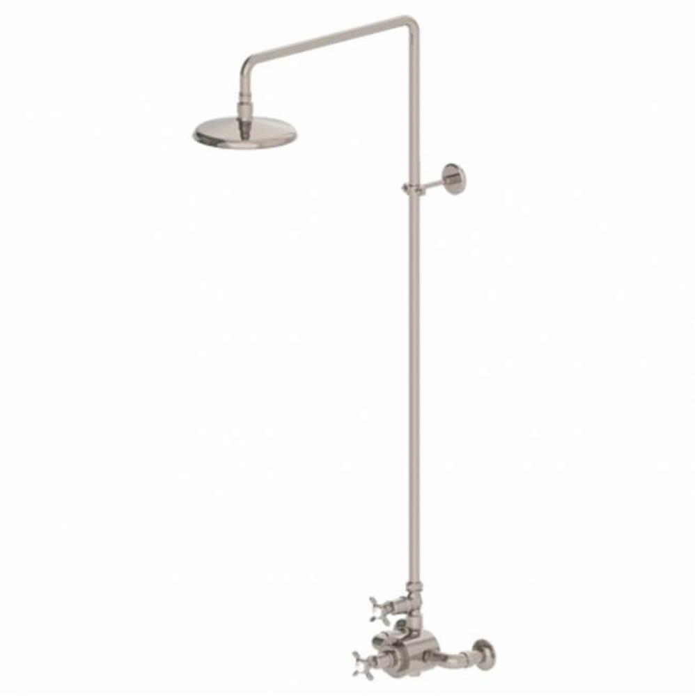 Easton Classic Two Cross Handle Exposed Thermostatic System with 8'' Shower Rose in