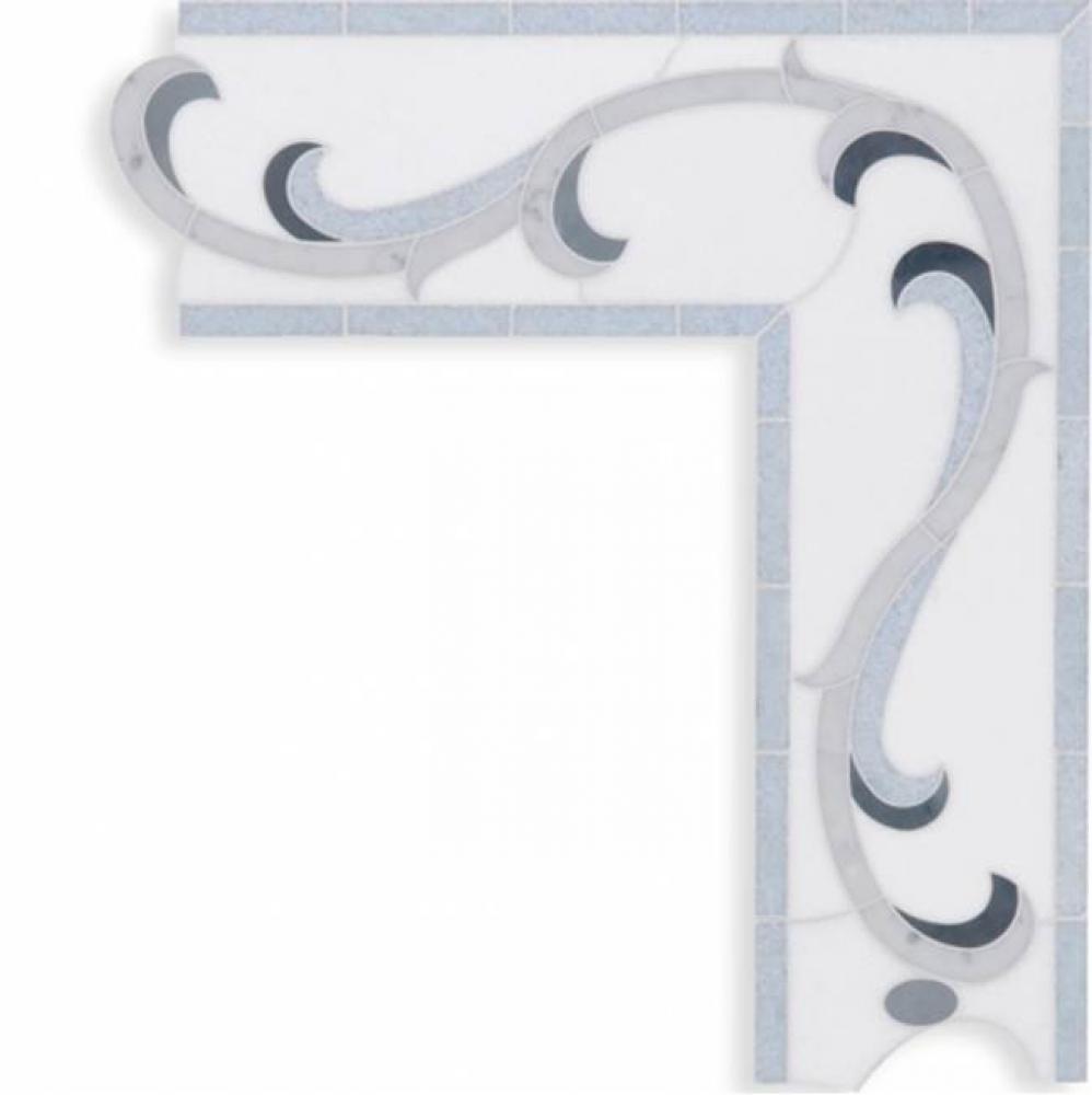 Aqualinea Solid Brocade Border 6'' x 24'' in Stone Group 1 and