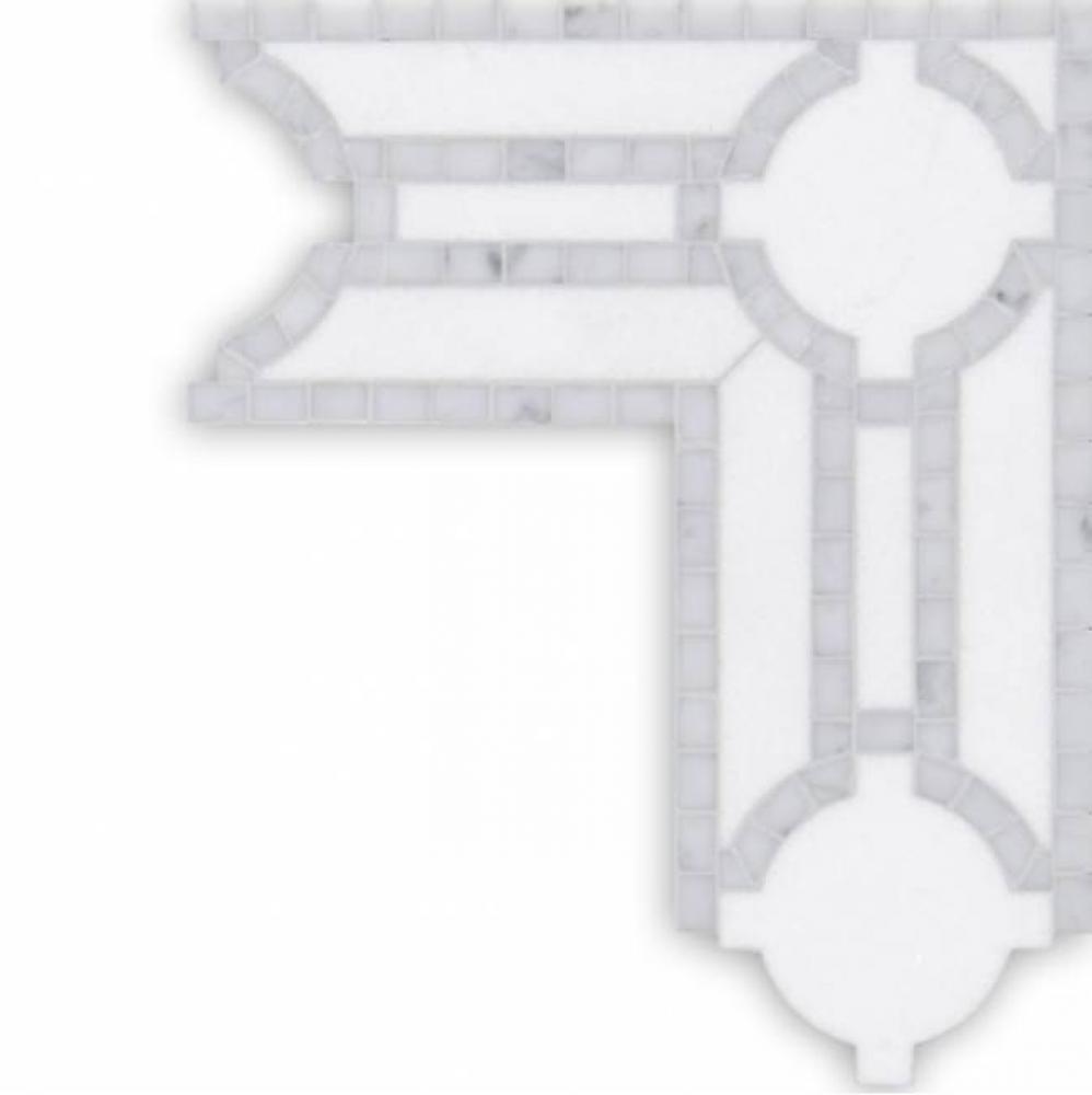 Aqualinea Solid with Tesserae Dunham Border 4 1/8'' x 13 13/16'' in Stone