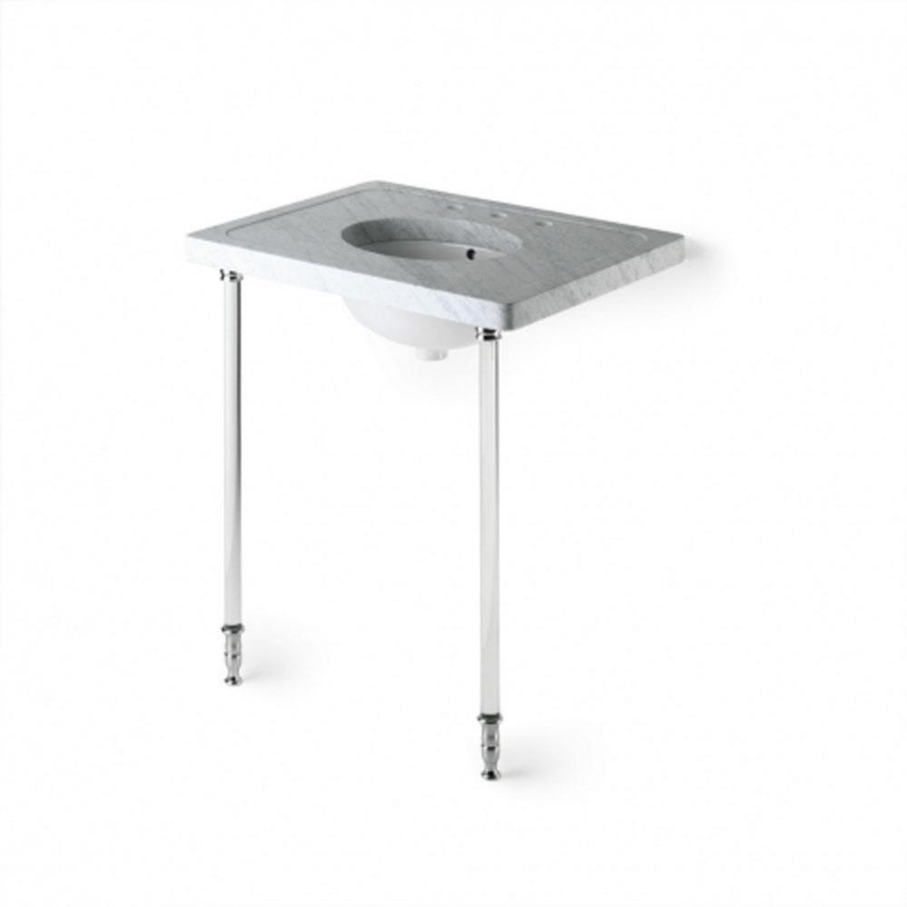 Boulevard Glass Round Two Leg Single Washstand 2 11/16'' x 2 11/16'' x 34