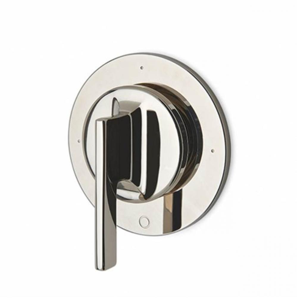 Formwork Three Way Diverter Valve Trim for Thermostatic System with Metal Lever Handle in Matte Ni