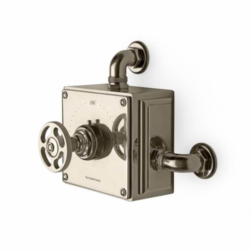 R.W. Atlas Exposed Thermostatic Valve with Metal Wheel Handle in