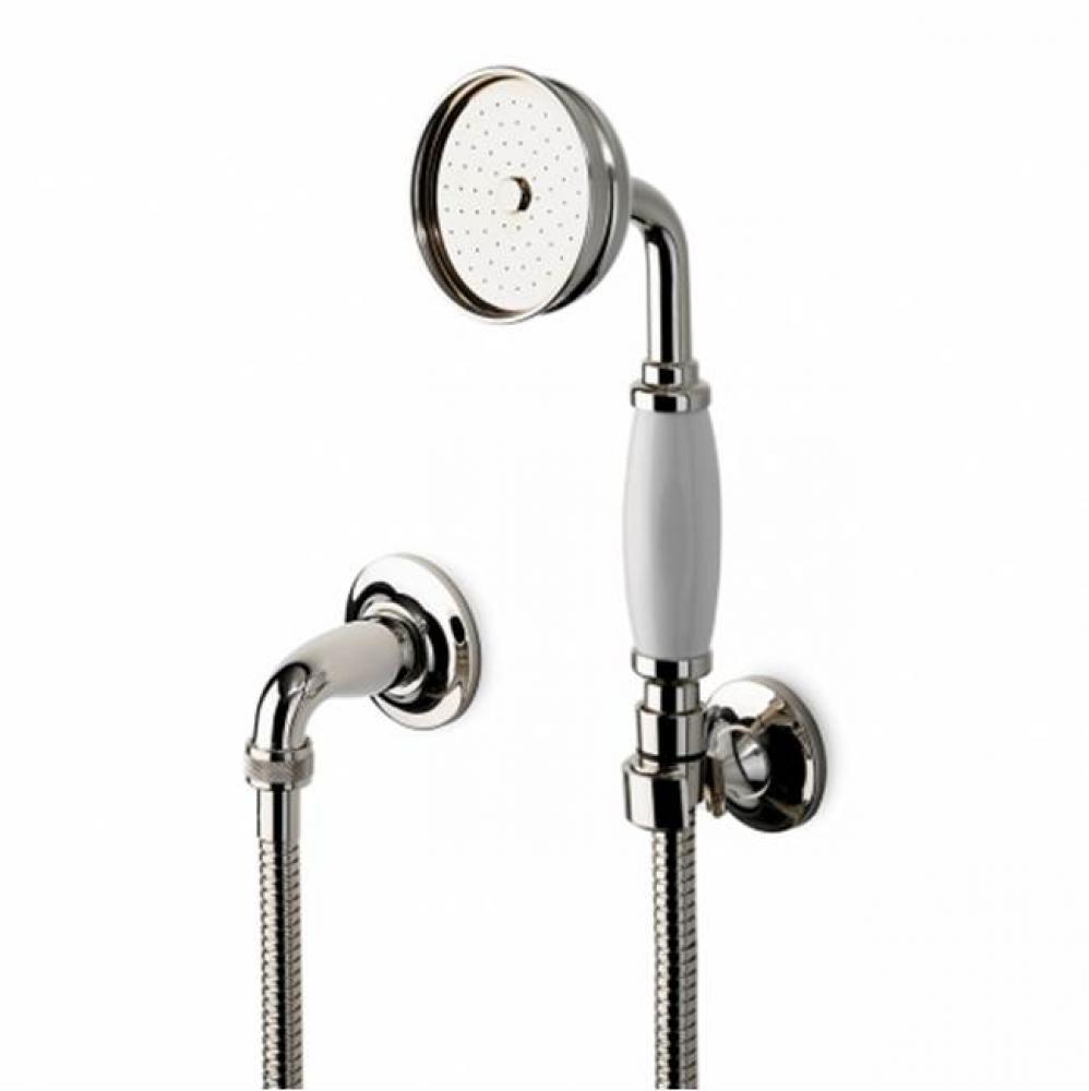 Easton Classic Handshower On Hook with White Porcelain Handle in