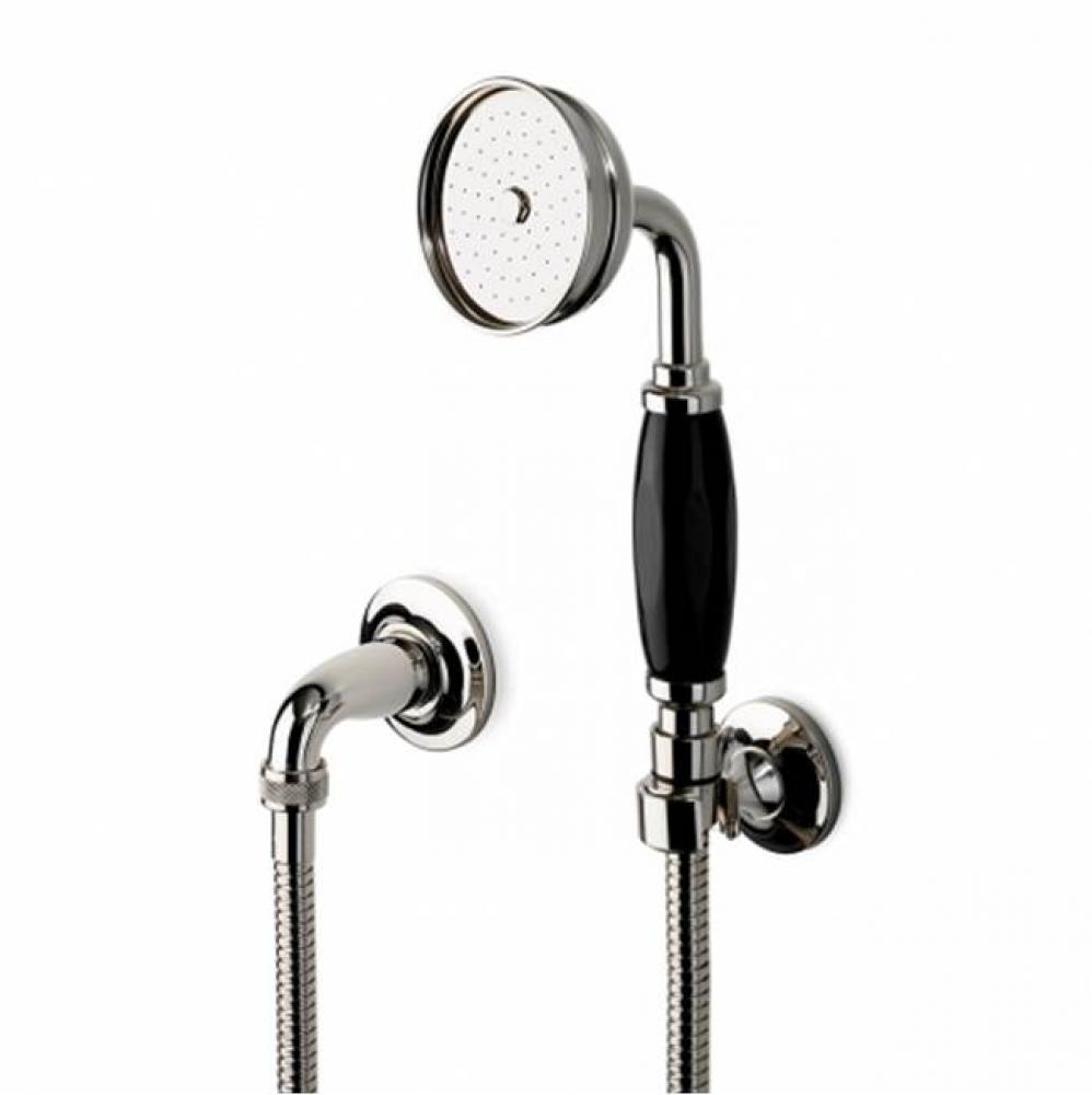 Easton Classic Handshower On Hook with Black Porcelain Handle in