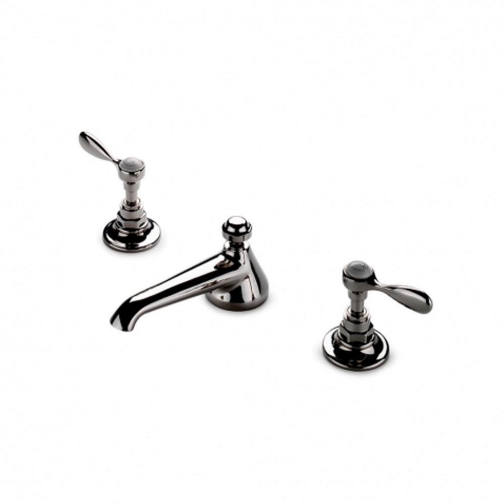 Easton Vintage Low Profile Three Hole Deck Mounted Lavatory Faucet with Metal Lever