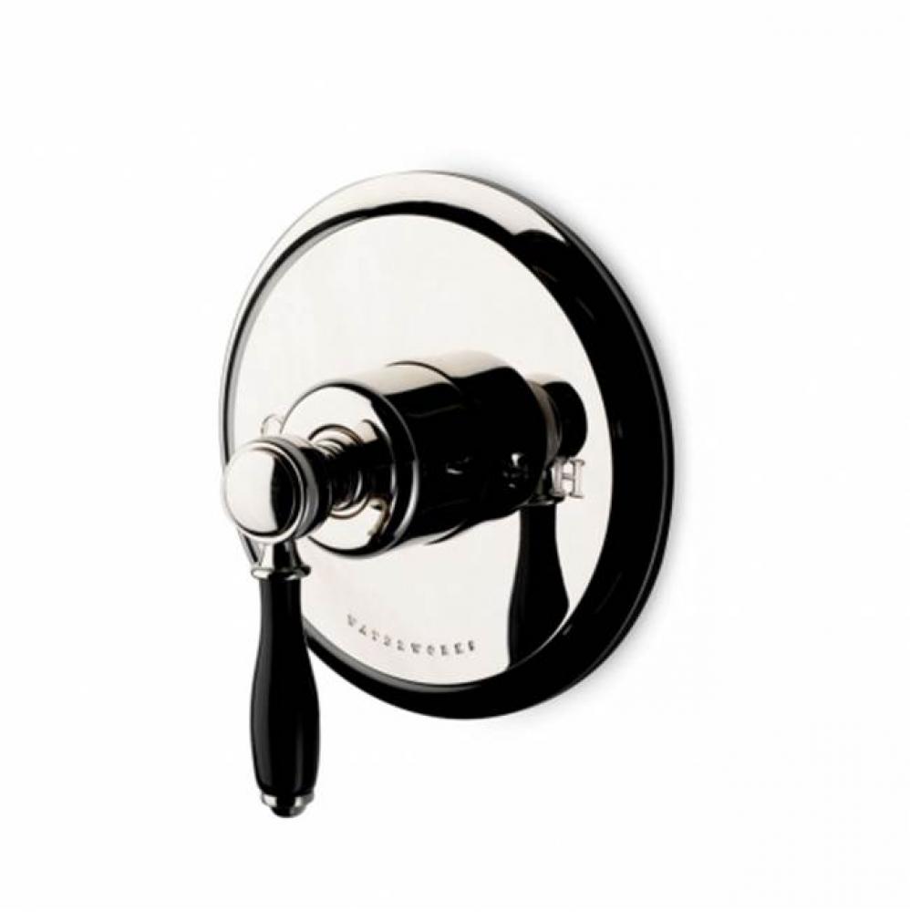 Easton Classic Pressure Balance Control Valve Trim with Black Porcelain Lever Handle in