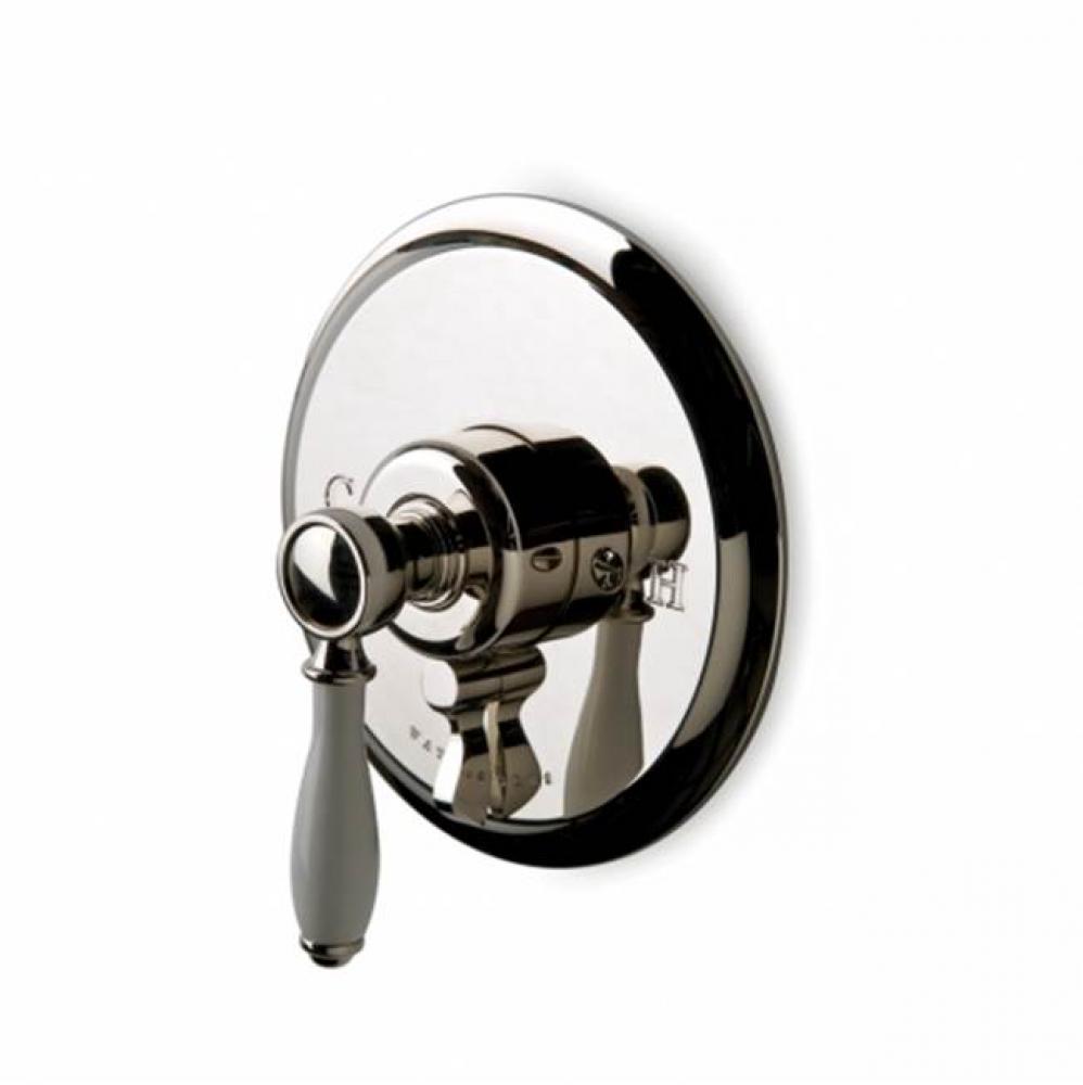 Easton Classic Pressure Balance with Diverter Trim with White Porcelain Lever Handle in Antique