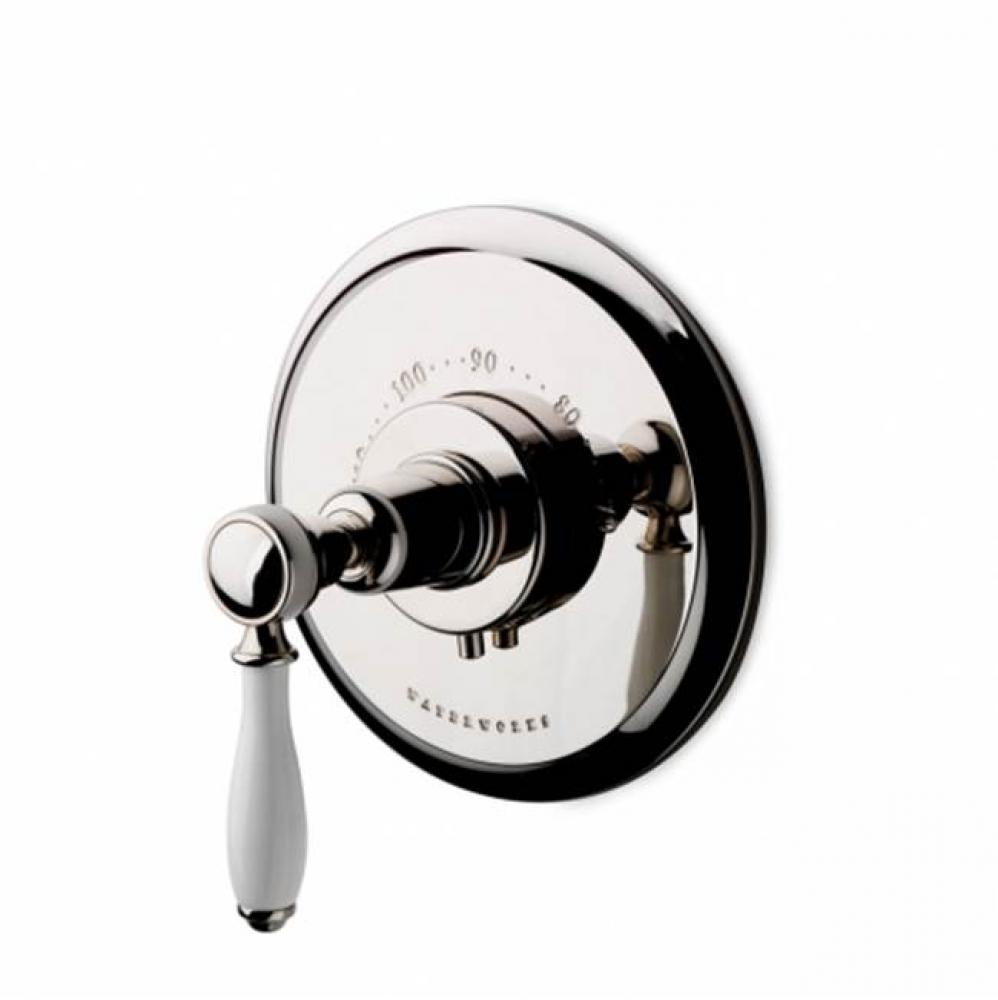 Easton Classic Thermostatic Control Valve Trim with White Porcelain Lever Handle in