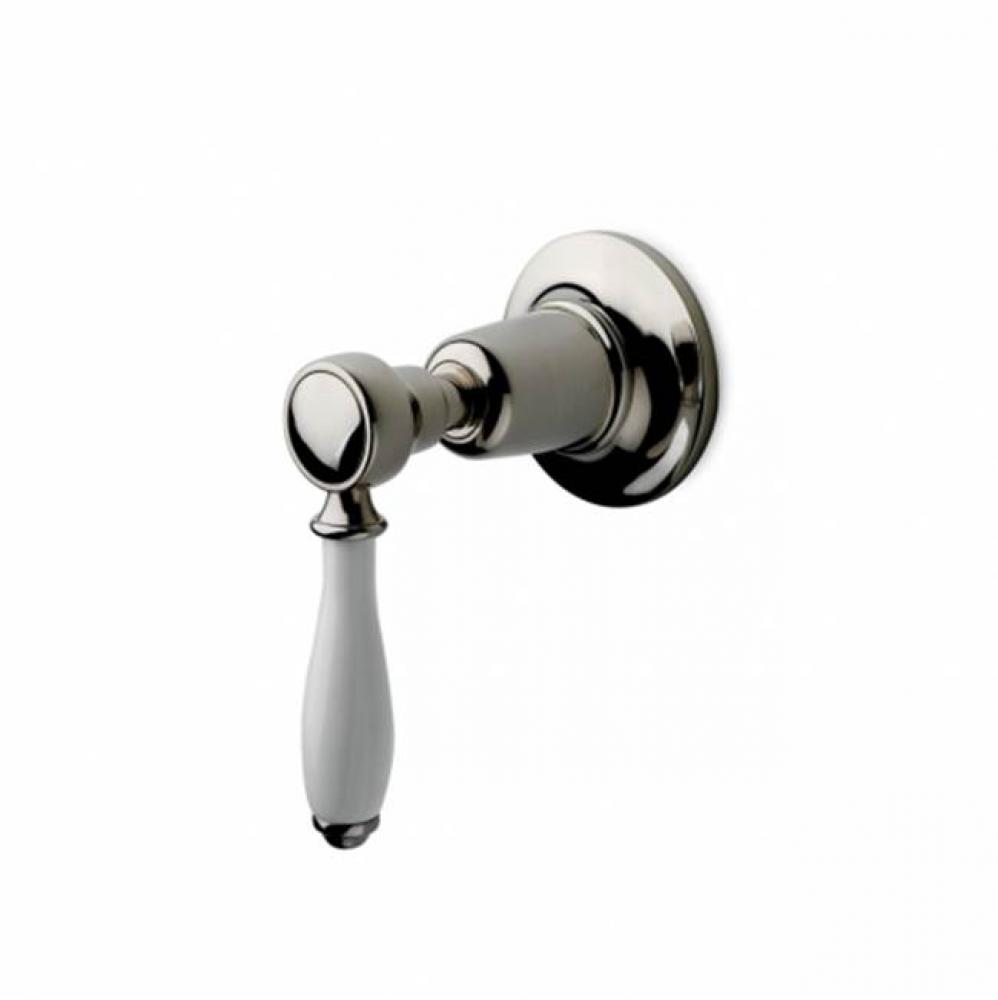 Easton Classic Volume Control Valve Trim with White Porcelain Lever Handle in Antique