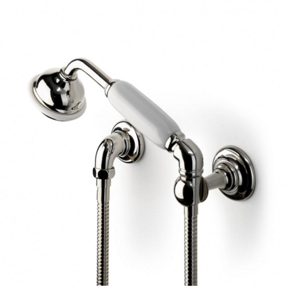 Etoile Handshower On Hook with White Porcelain Handle in Nickel, 2.5gpm (9.5 L/min)