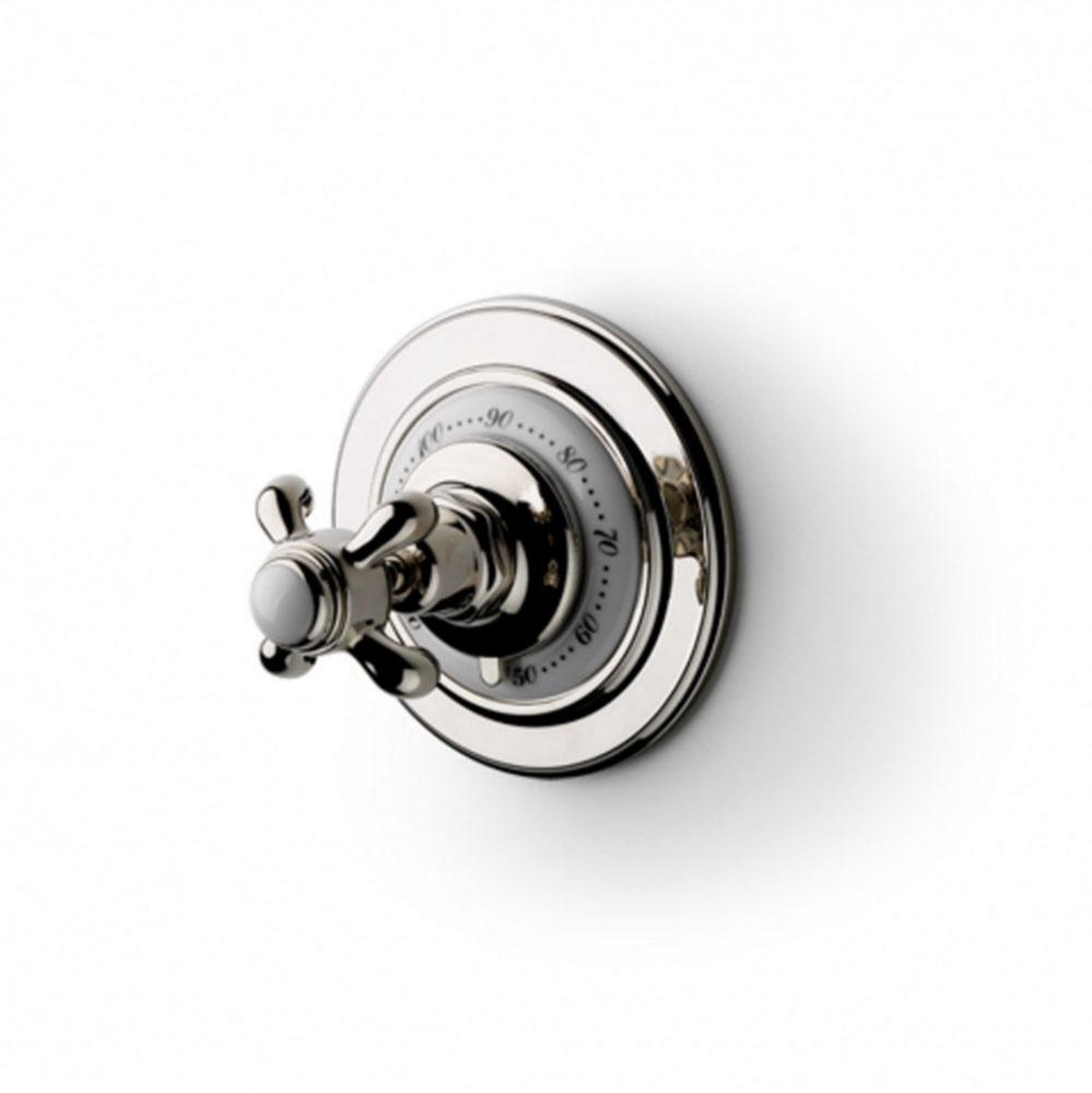 Etoile Thermostatic Control Valve Trim with Metal Cross Handle in Matte Nickel