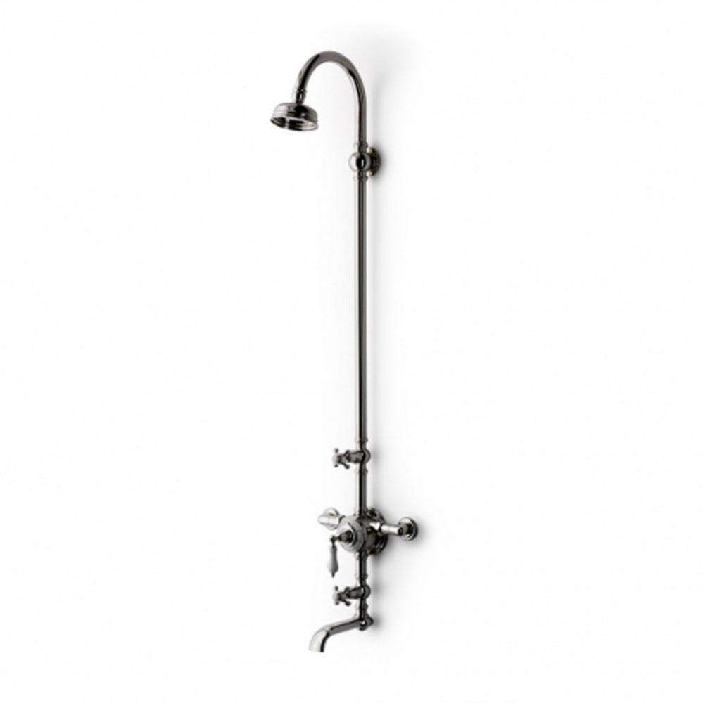 Etoile Exposed Thermostatic System with 4 1/2'' Shower Rose, Tub Filler and Handshower