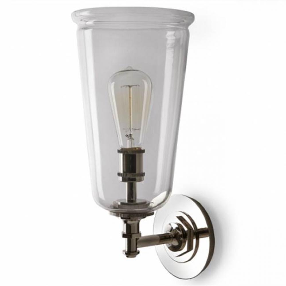 Henry Wall Mounted Single Arm Sconce with Glass Shade in