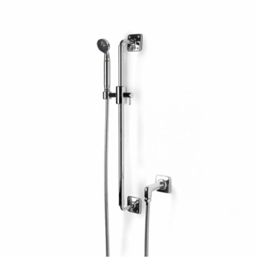 Ludlow Handshower On Bar with Metal Handle in Unlacquered