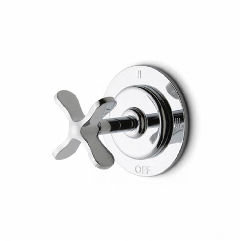 Ludlow Three Way Diverter Valve Trim for Thermostatic with Roman Numerals and Metal Cross Handle