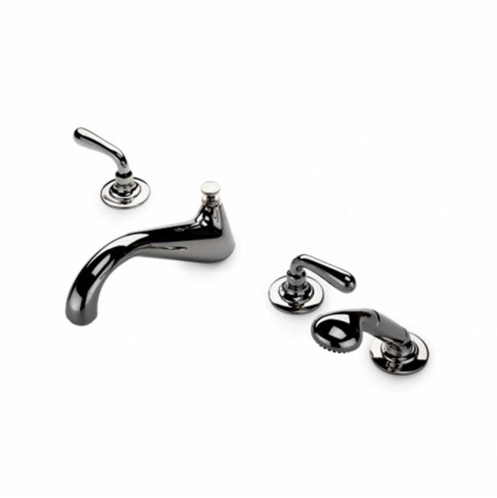 Opus Low Profile Concealed Tub Filler With Handshower and Metal Lever Handles in