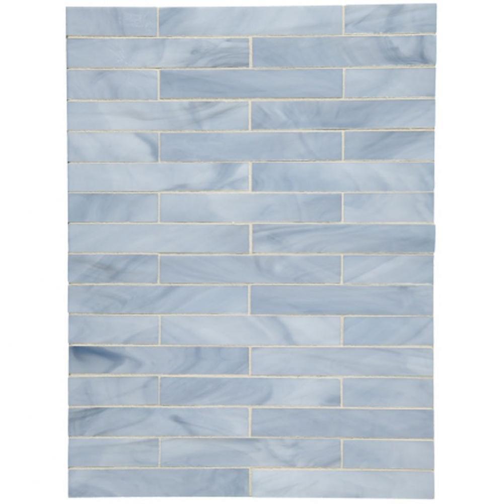 Repose 1 x 6 Staggered Mosaic in Antique Mirror Glossy Solid