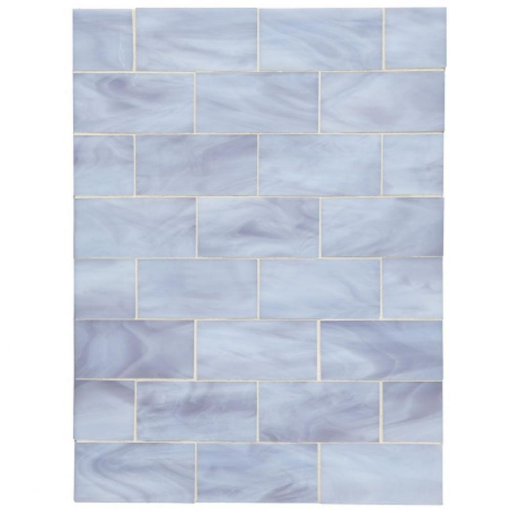 Repose 2 x 4 Staggered Mosaic Stopend in Antique Mirror Glossy Solid