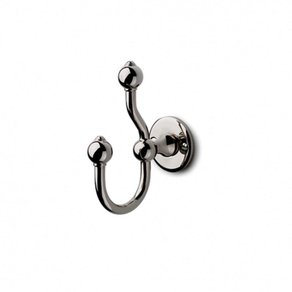 Crystal Double Robe Hook in Nickel