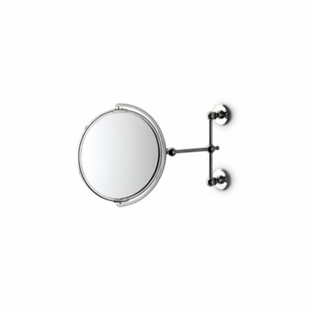 Crystal Wall Mounted 6 1/4 dia. Magnifying Extension Mirror in Nickel