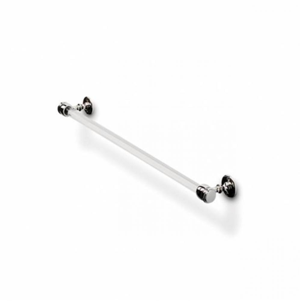 Crystal 23'' Single Glass Towel Bar with Metal Ends in