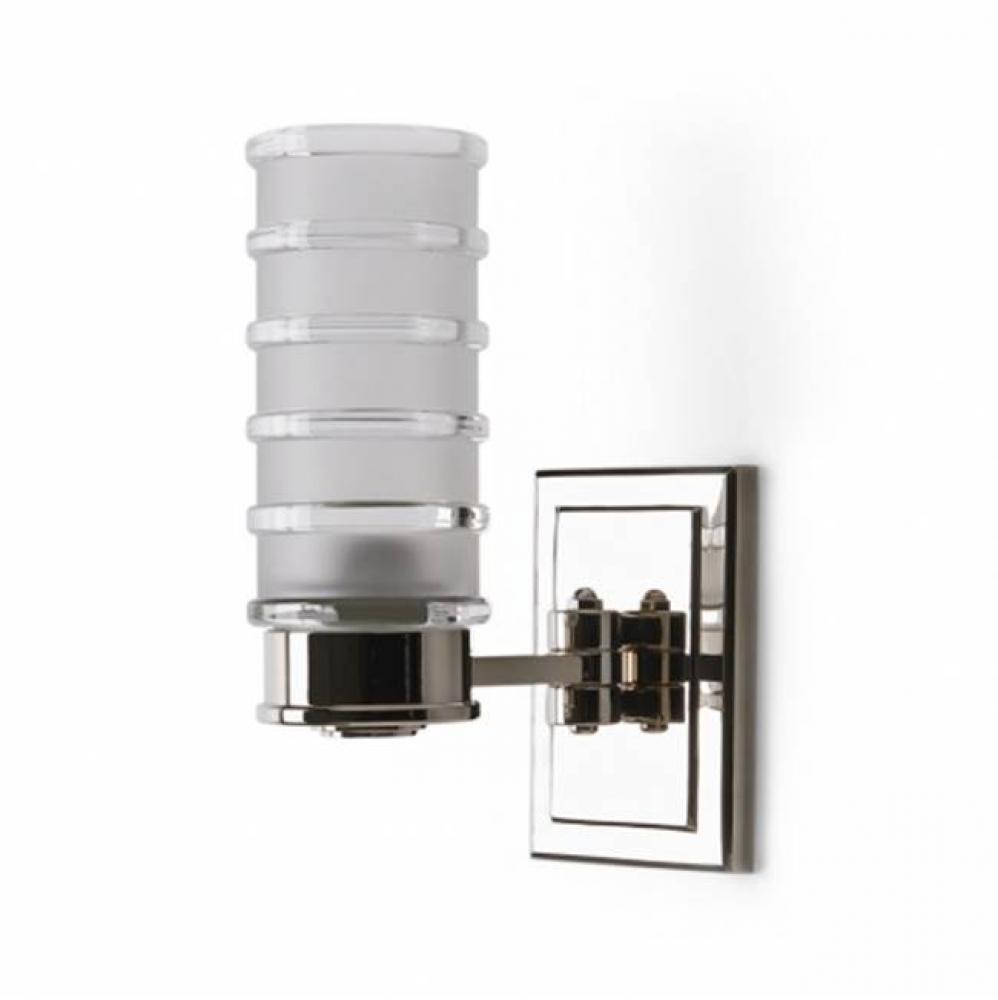 Electra Wall Mounted Single Arm Sconce with Glass Shade in