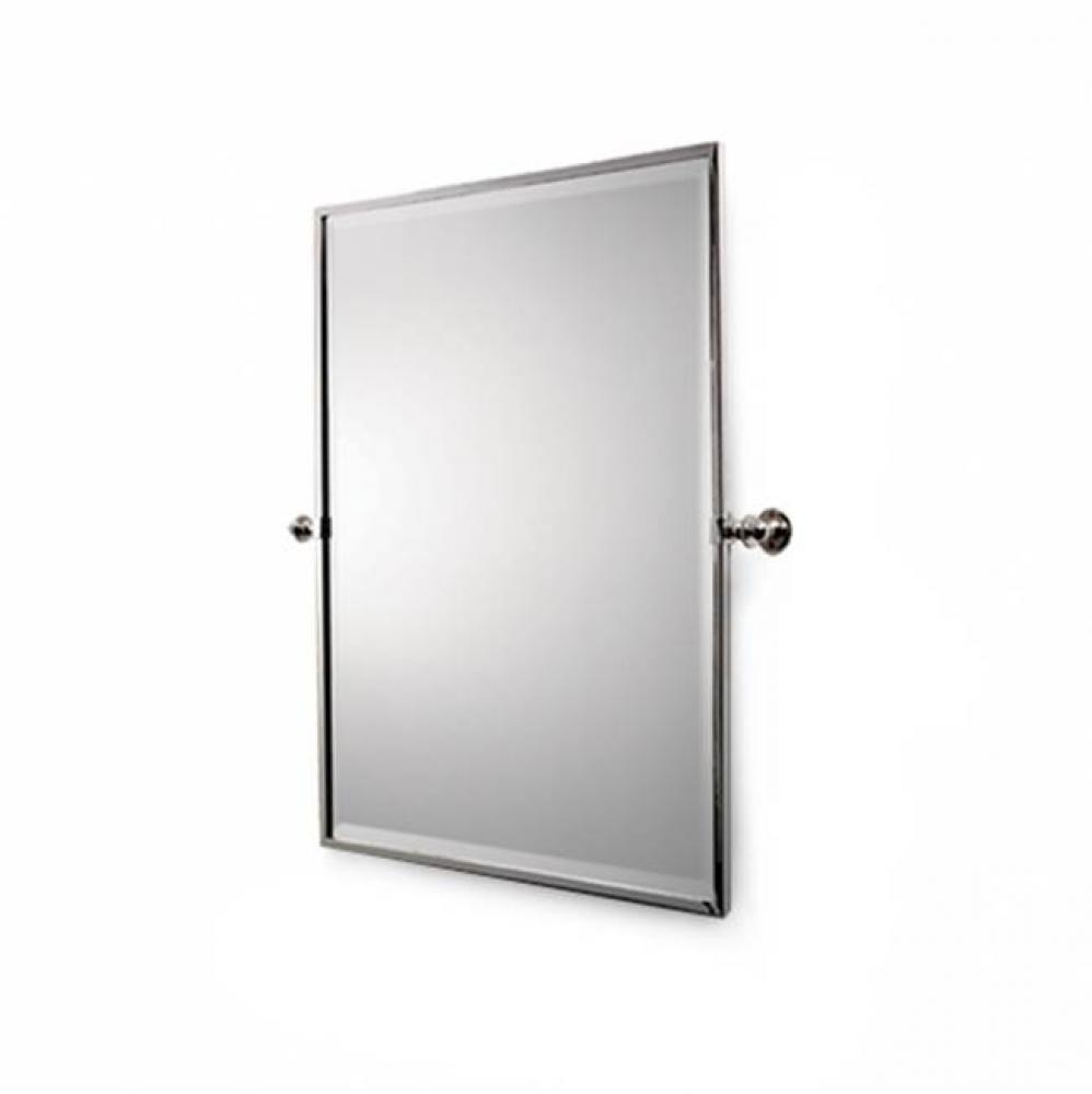 Crystal Metal Rectangular Wall Mounted Tilting Mirror 25 7/16 x 29 15/16 x 2 3/4 in Chrome