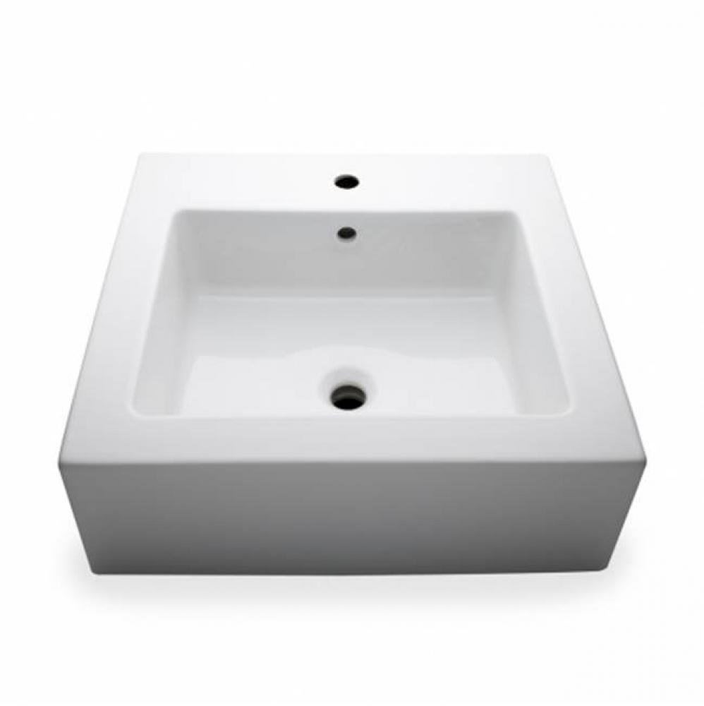 Larsen Rectangular Porcelain Lavatory Sink (3 Hole) Double Glazed 23 5/8 x 18 1/2 x 6 in White