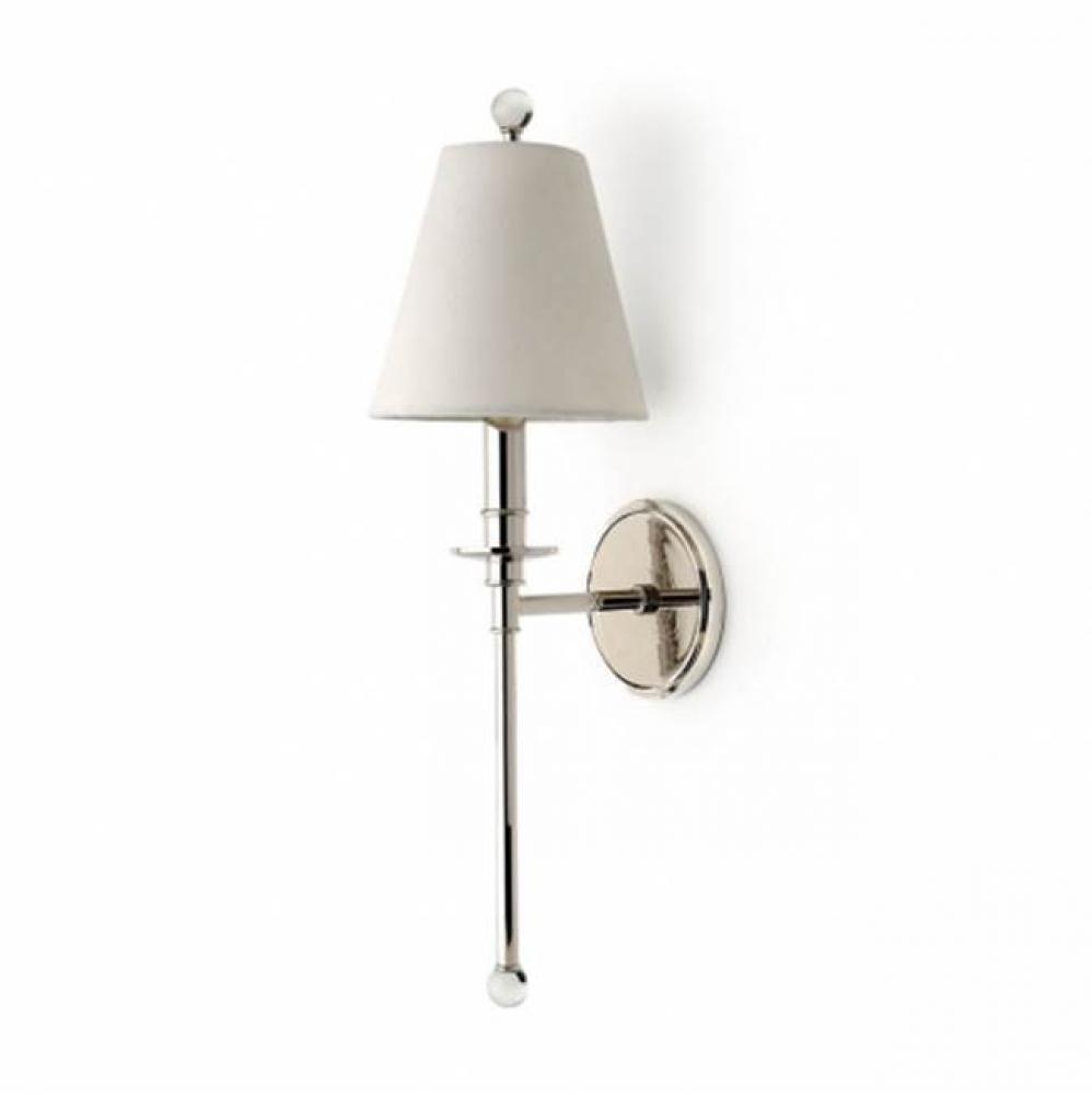 Newell Wall Mounted Single Arm Sconce with Shade in Antique