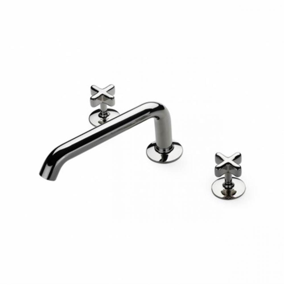 .25 Low Profile Concealed Tub Filler with Metal Cross Handles in Matte