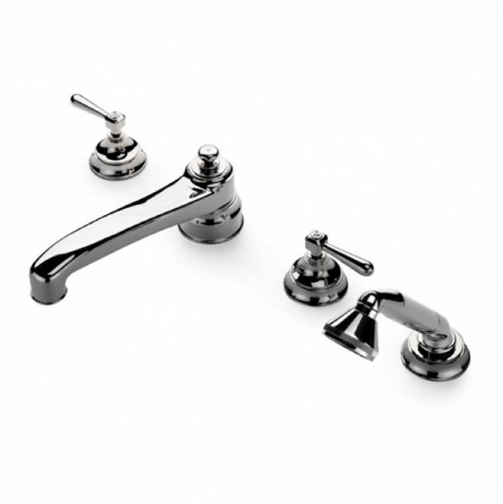 Aero Retro Low Profile Concealed Tub Filler With Handshower and Metal Lever Handles in