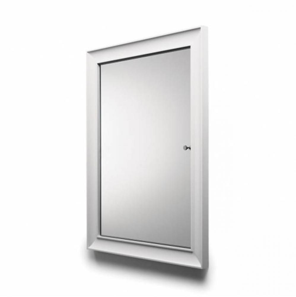 Waterworks Modern Recessed Large Wood Medicine Cabinet 24 x 32 x 1 1/2 in White with Chrome Hardwa