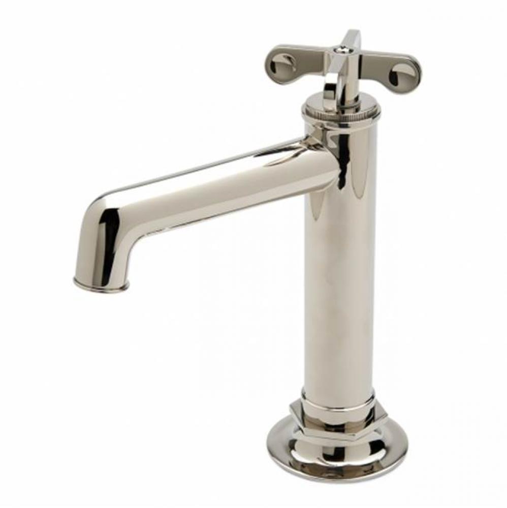 Henry One Hole High Profile Bar Faucet , Metal Cross Handle in Burnished