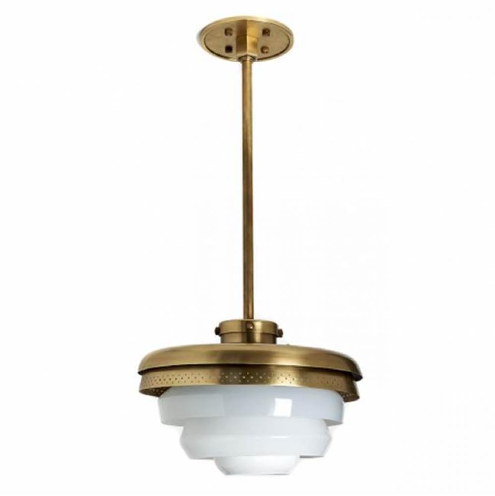 R.W. Atlas Ceiling Mounted Pendant with Glass Shades in Unlacquered