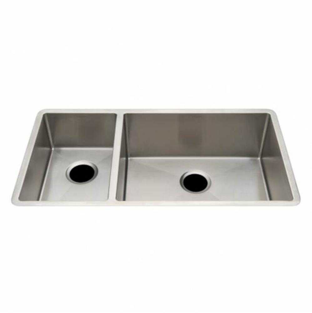 Kerr 34 1/4 x 18 1/4 x 8 5/8 Double Stainless Steel Kitchen Sink with Rear Drains